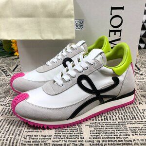 Loewe Flow Runner Sneakers White Pink Shoes